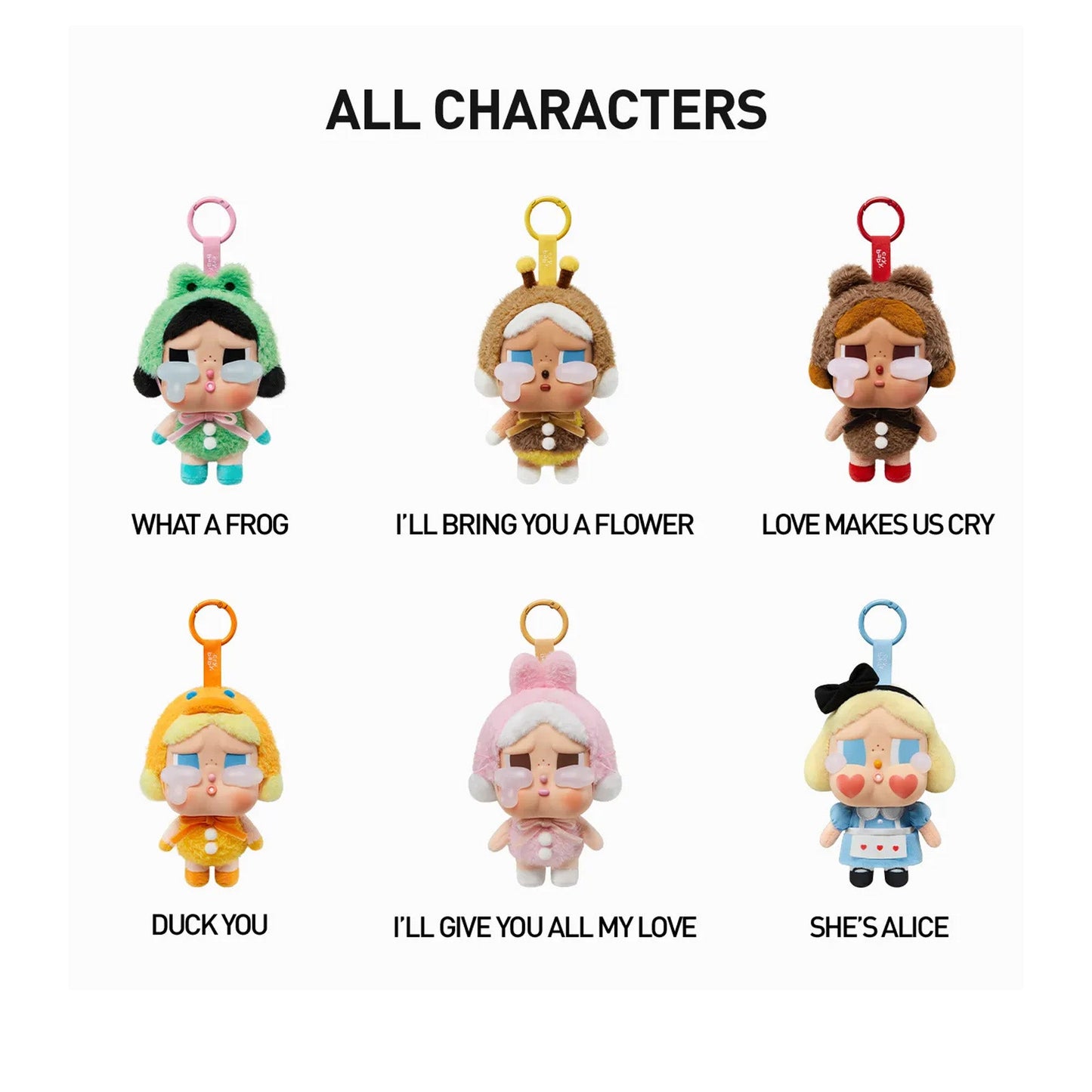POP MART CRYBABY Crying Again Series Vinyl Plush Pendant (6 Blind Boxes)