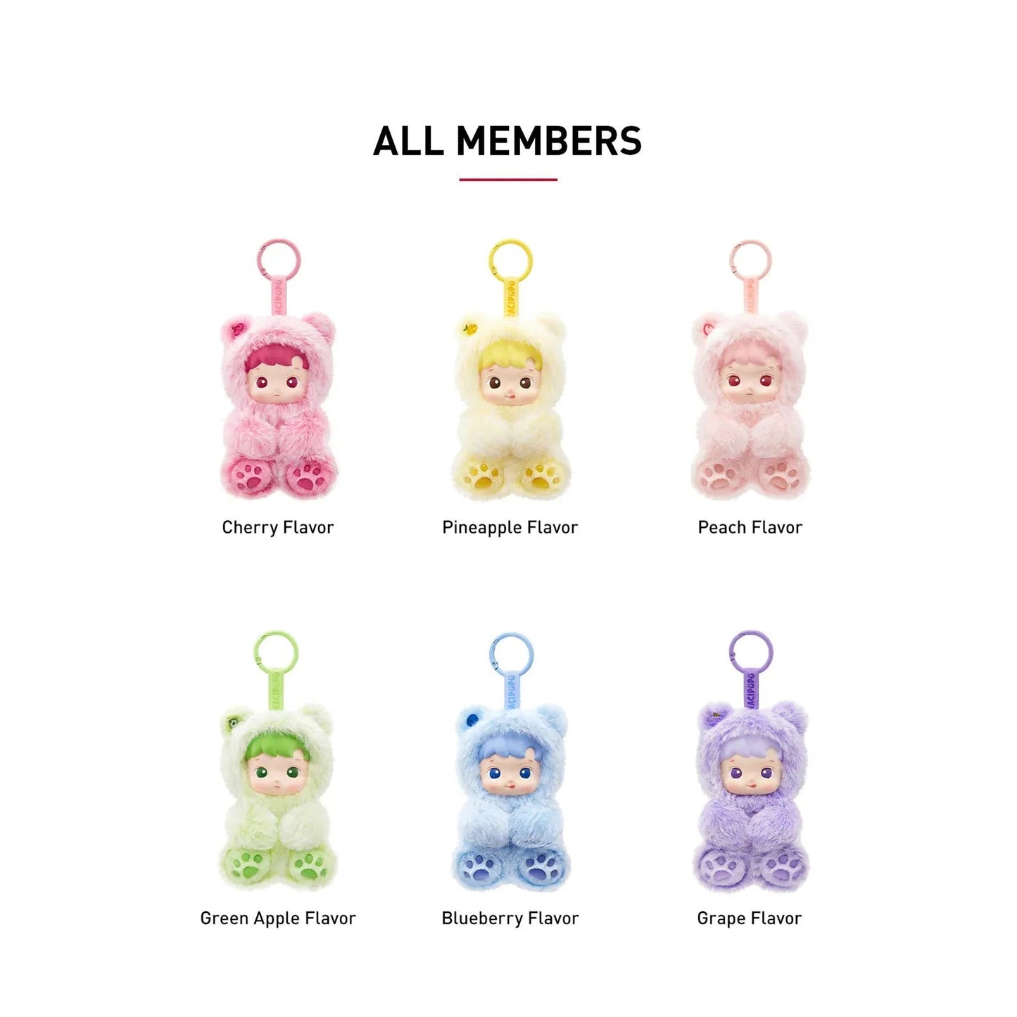 POP MART HACIPUPU Gummy Bear Series Vinyl Plush Pendant Sealed Case (6 Blind Boxes)