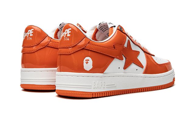 Bape Sta Lackleder Orange Weiß
