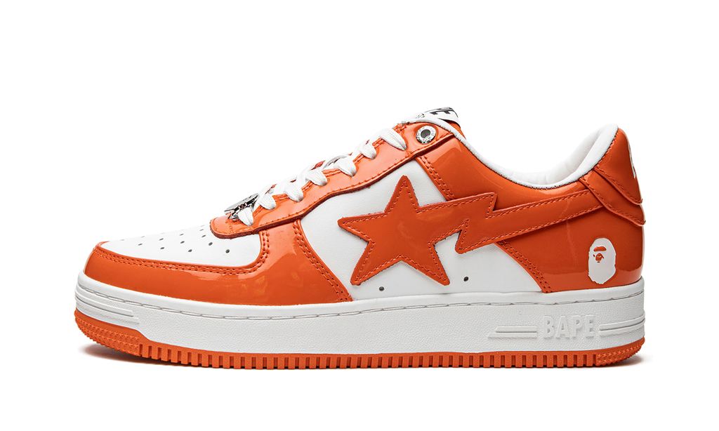 Bape Sta Lackleder Orange Weiß