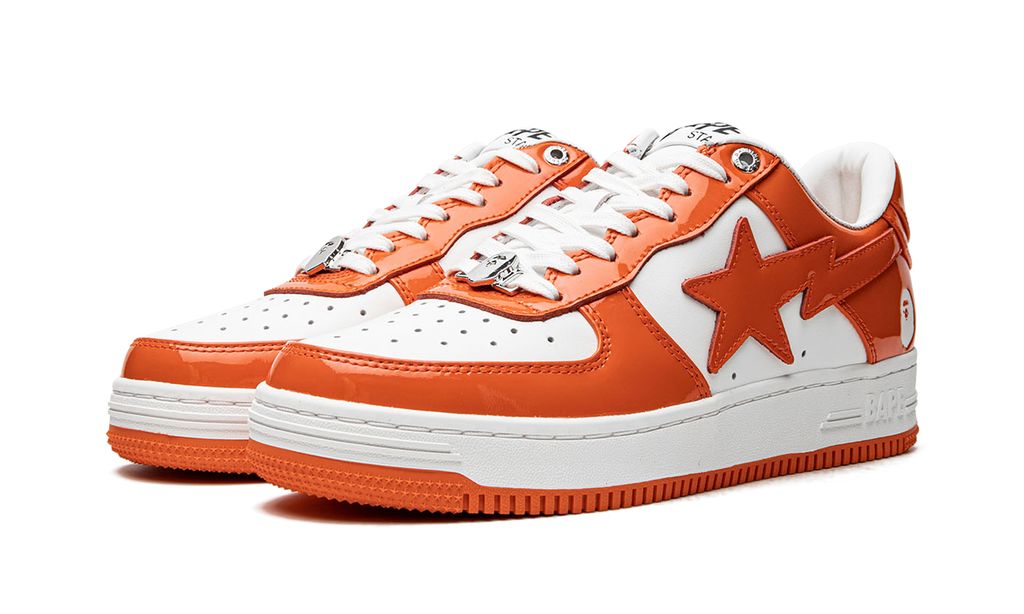 Bape Sta Lackleder Orange Weiß