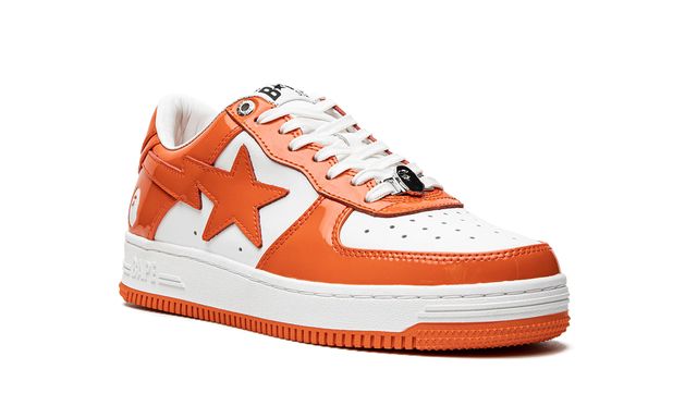 Bape Sta Lackleder Orange Weiß
