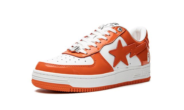 Bape Sta Lackleder Orange Weiß