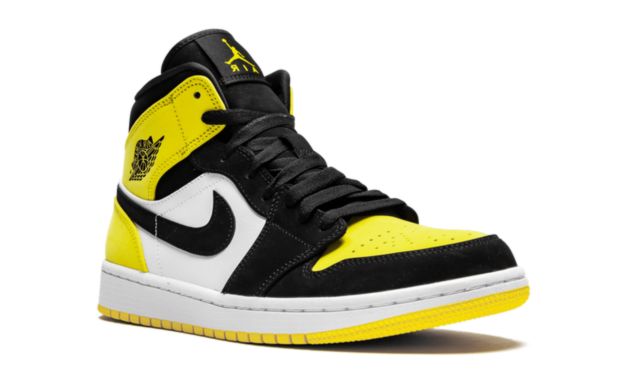 Jordan 1 Mid Yellow Toe Schwarz
