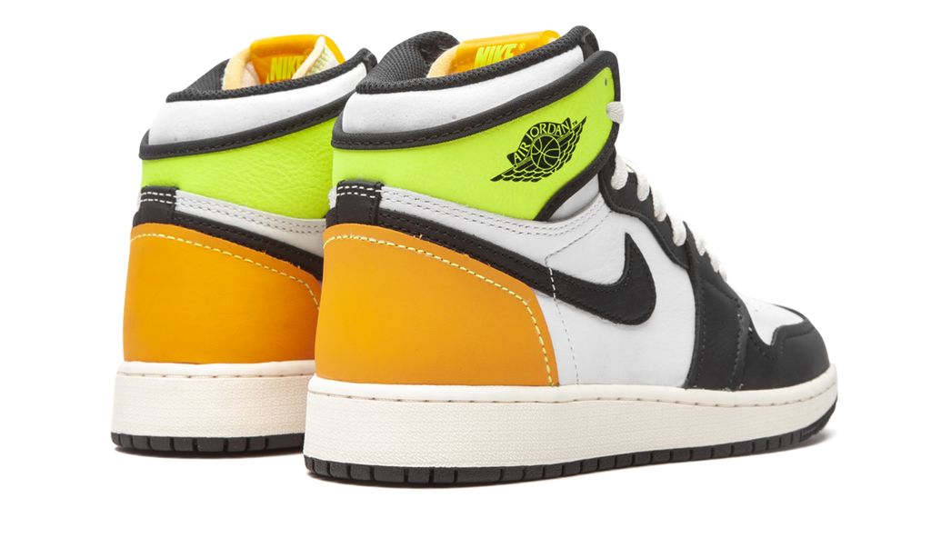 Jordan 1 Retro High Weiß Schwarz Volt University Gold
