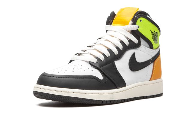 Jordan 1 Retro High Weiß Schwarz Volt University Gold