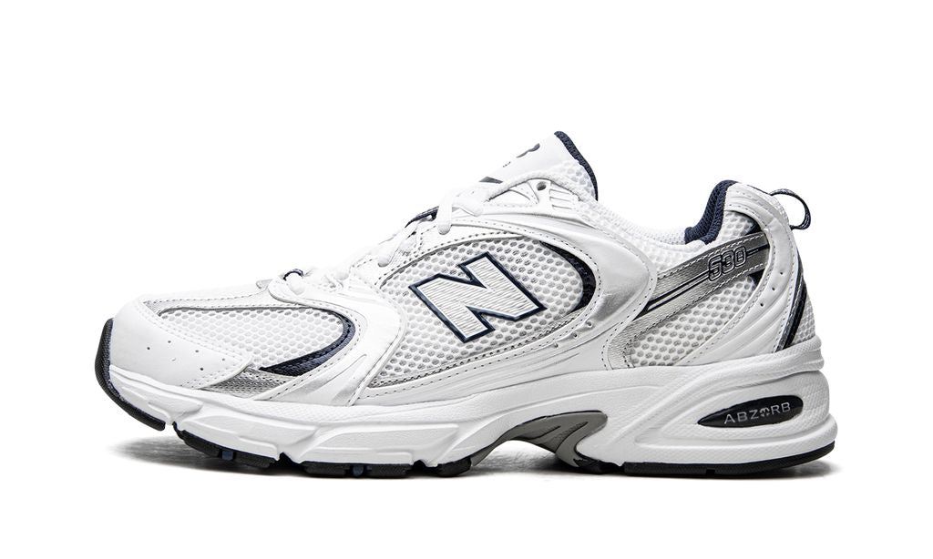 New Balance 530 Blanco Plata Azul Marino