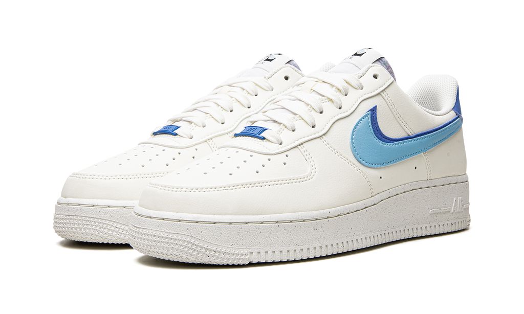 Nike Air Force 1 Double Swoosh Weiß Mittelblau