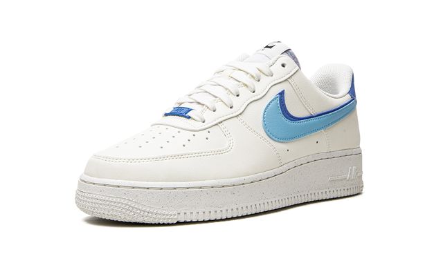Nike Air Force 1 Double Swoosh Weiß Mittelblau