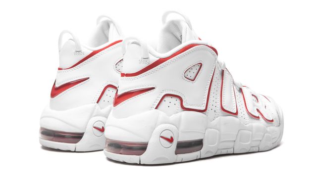 Nike Air More Uptempo Weiß Varsity Roter Umriss