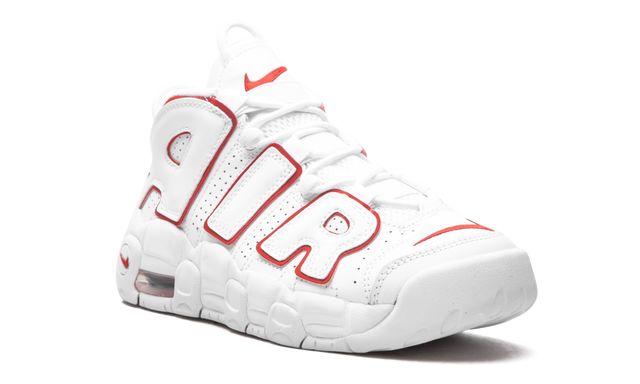 Nike Air More Uptempo Weiß Varsity Roter Umriss