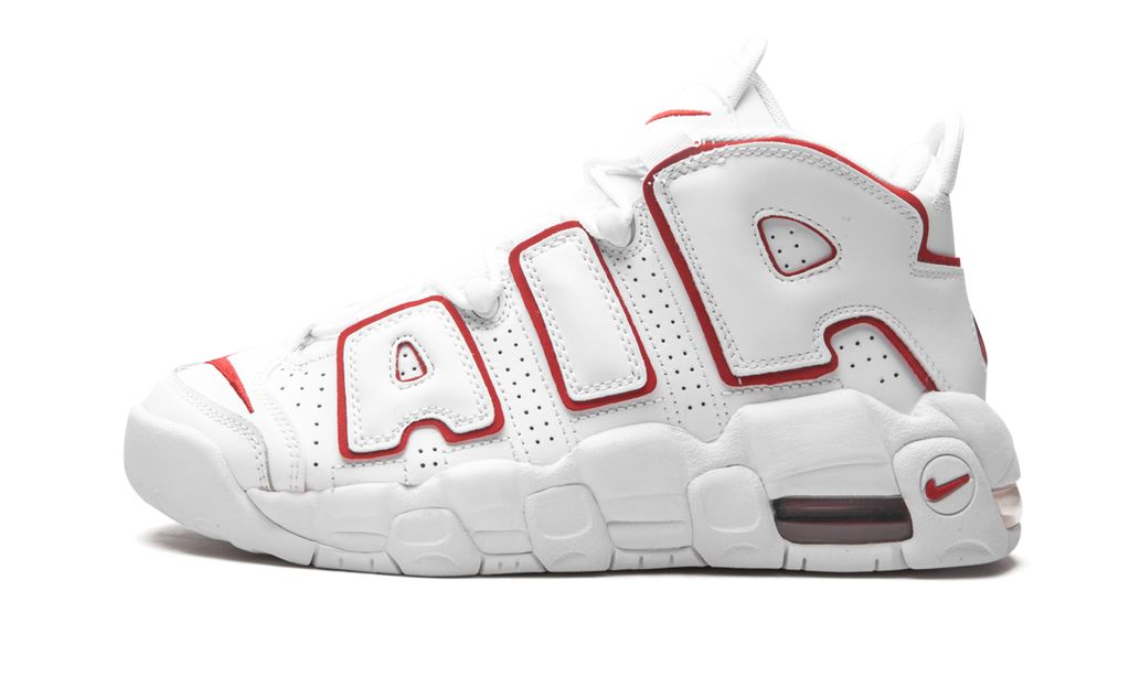 Nike Air More Uptempo Weiß Varsity Roter Umriss