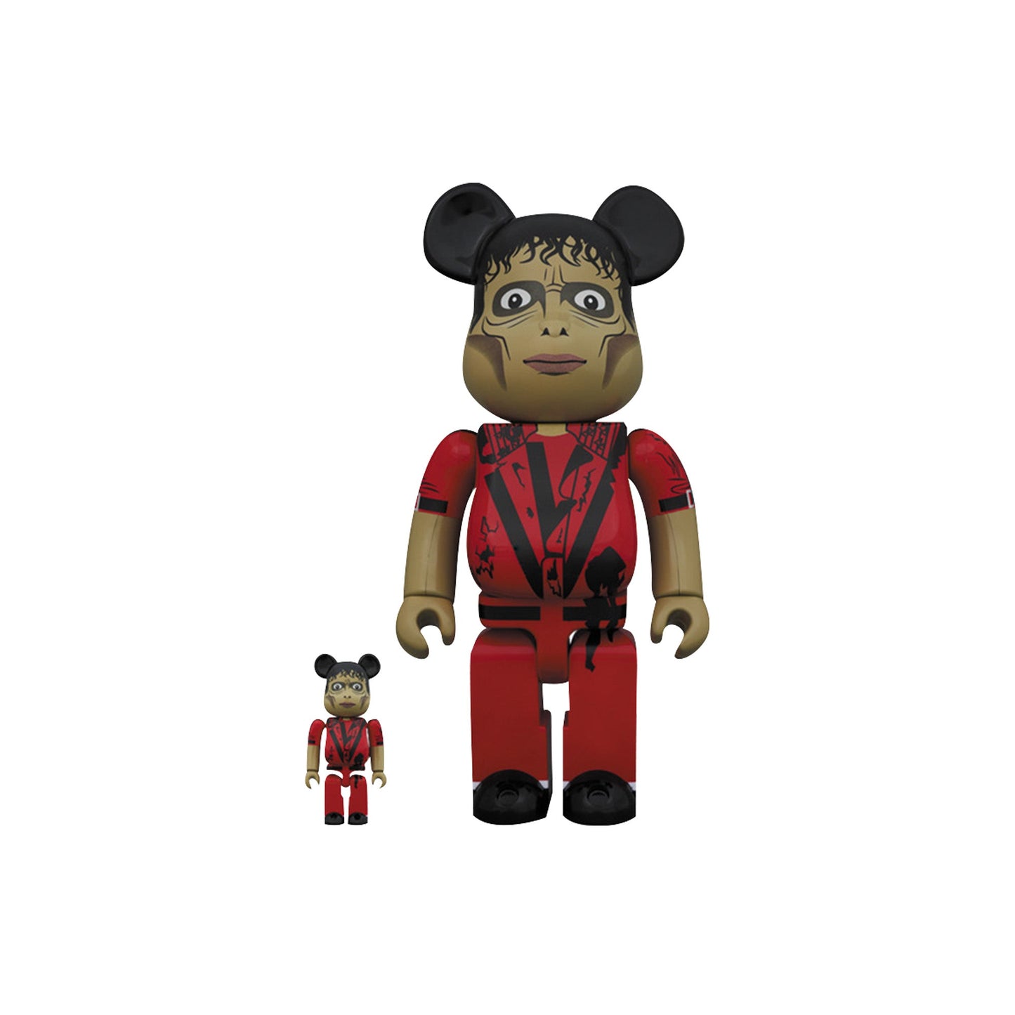Bearbrick Michael Jackson Zombie 100% & 400% Set 'Red' (2019)