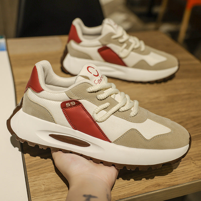 red casual sneakers