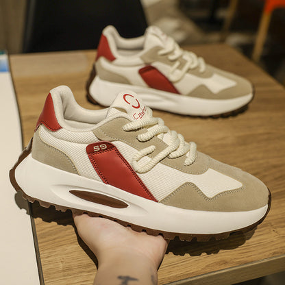 red casual sneakers