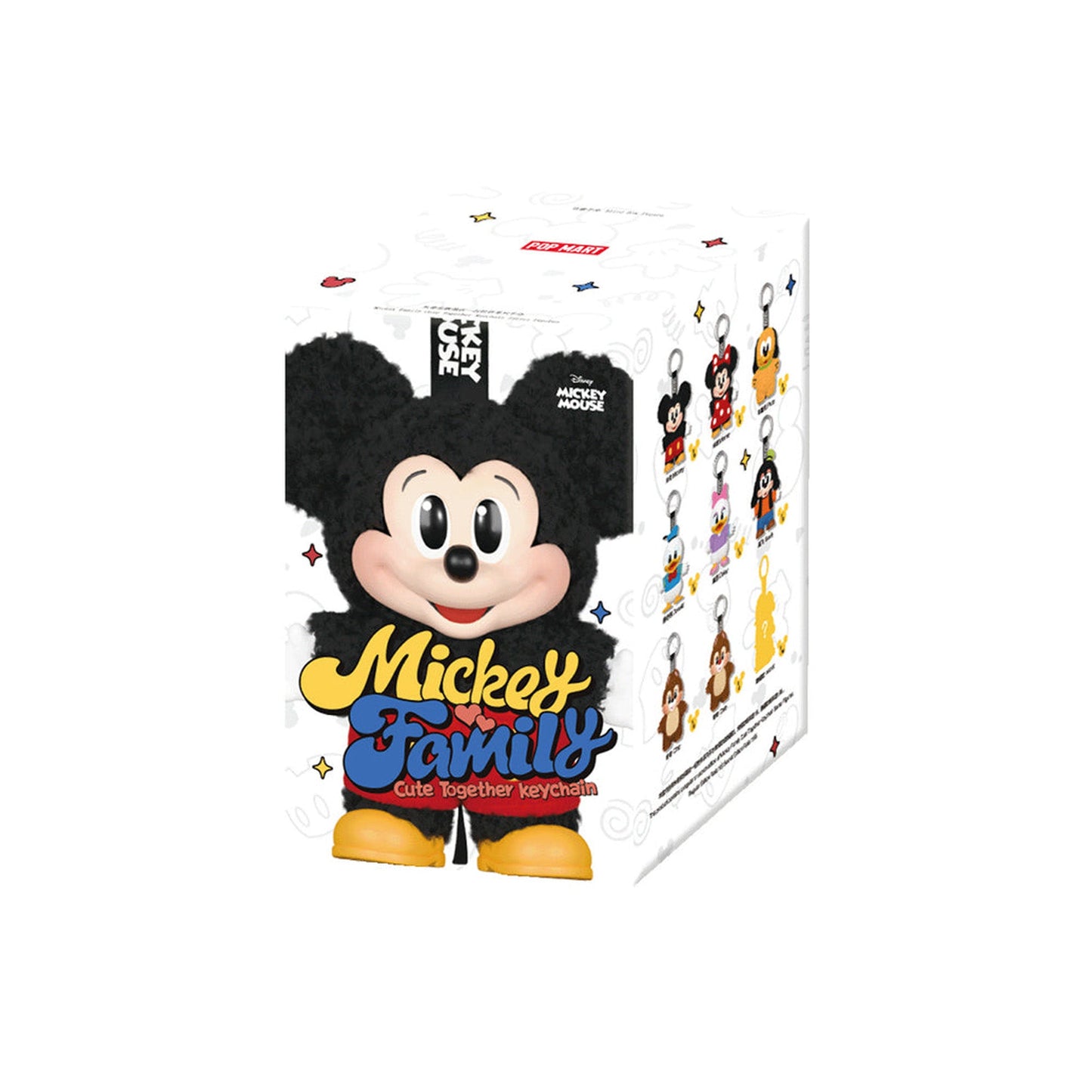 POP MART Disney Mickey Family Together Series Plush Keychain Sealed Case (8 Blind Boxes)