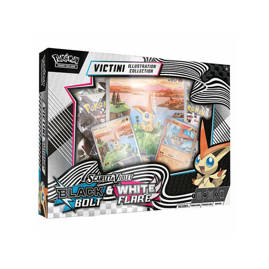 Caja de colección de pósteres con ilustraciones de Victini de Teselia Escarlata y Violeta de TCG Pokémon