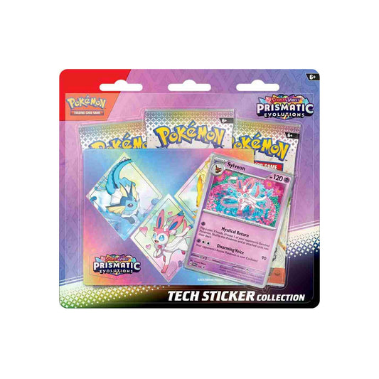 Colección de pegatinas tecnológicas de evolución prismática de Escarlata y Violeta de Pokémon TCG