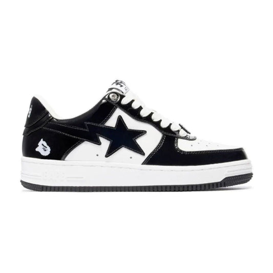 Bape Sta Patent Schwarz Weiß