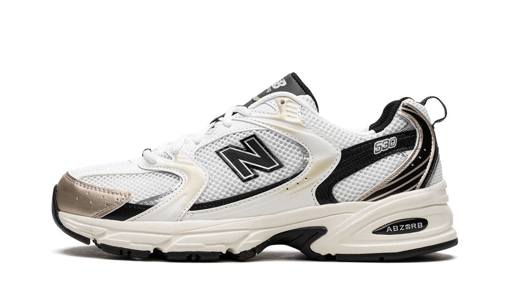 New Balance 530 Blanco Dorado Negro 