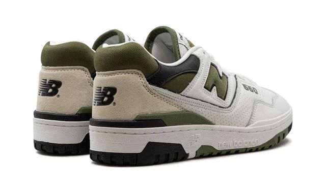 New Balance 550 Blanco/Olivino Oscuro