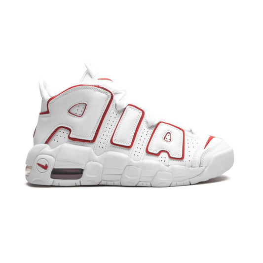 Nike Air More Uptempo Weiß Varsity Roter Umriss