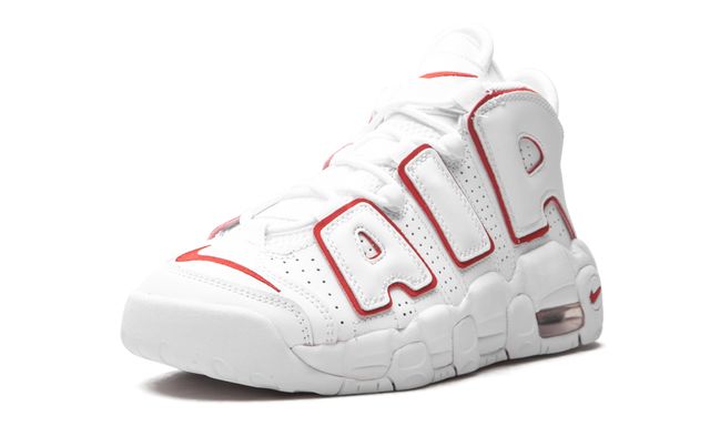 Nike Air More Uptempo Weiß Varsity Roter Umriss